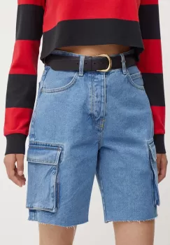 United Colors of Benetton pantaloni scurti jeans femei, neted, high waist imagine
