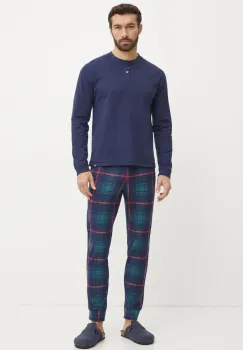 United Colors of Benetton pijama barbati, culoarea albastru marin, modelator, 37MW4P02N imagine