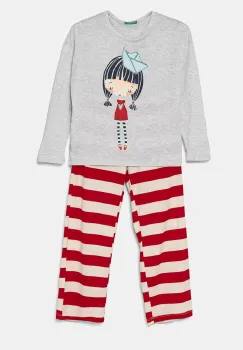 United Colors of Benetton pijama copii culoarea rosu, modelator, 3Y5E0P07D imagine