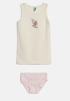 United Colors of Benetton pijama copii x Garfield culoarea bej, cu imprimeu, 3ZQM0K02F imagine
