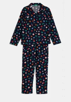 United Colors of Benetton pijama culoarea albastru marin, modelator, 4XPR0P008 imagine