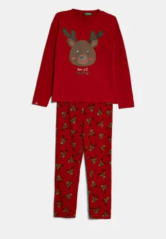 United Colors of Benetton pijama culoarea rosu, modelator, 3DFQ0P08N imagine