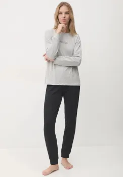 United Colors of Benetton pijama femei, culoarea gri, bumbac, 37YW3P03R imagine