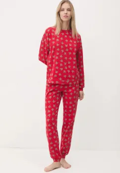 United Colors of Benetton pijama femei, culoarea rosu, 38DK3P03L imagine