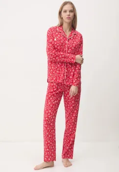 United Colors of Benetton pijama femei, culoarea rosu, bumbac, 4XPR3P00M imagine