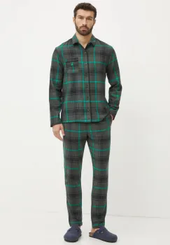 United Colors of Benetton pijamale de bumbac culoarea verde, modelator, 43UL4P00A imagine