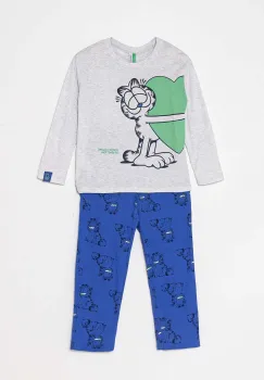 United Colors of Benetton pijamale de bumbac pentru copii cu imprimeu, 3VR50P06X imagine