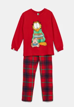 United Colors of Benetton pijamale de bumbac pentru copii culoarea rosu, modelator, 37MW0P07R imagine