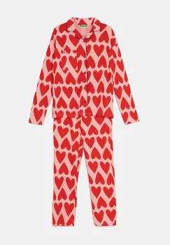 United Colors of Benetton pijamale de bumbac pentru copii culoarea roz, modelator, 3MR70P072 imagine