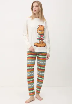 United Colors of Benetton pijamale de bumbac x GARFIELD culoarea bej, bumbac, 37MW3P03I imagine
