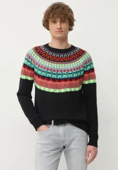 United Colors of Benetton pulover barbati, culoarea negru, 1144K108V imagine