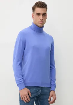 United Colors of Benetton pulover barbati, culoarea violet, light, cu guler imagine