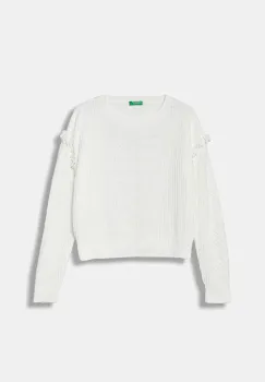 United Colors of Benetton pulover copii culoarea alb, light, 13HHC108W imagine