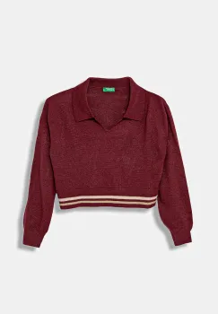 United Colors of Benetton pulover copii culoarea bordo, 1270Q3009 imagine