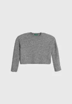 United Colors of Benetton pulover copii culoarea gri, light imagine