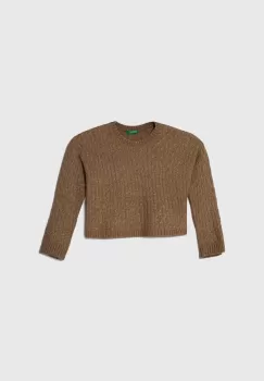 United Colors of Benetton pulover copii culoarea maro, light imagine