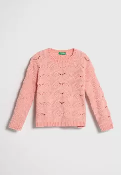 United Colors of Benetton pulover copii culoarea roz, light imagine