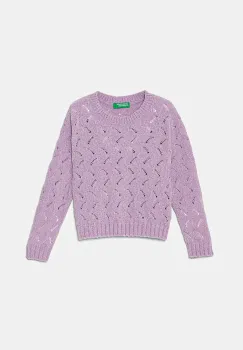 United Colors of Benetton pulover copii culoarea violet, 16CLG100O imagine