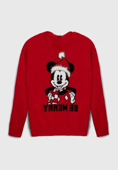 United Colors of Benetton pulover copii x Disney culoarea rosu, light imagine