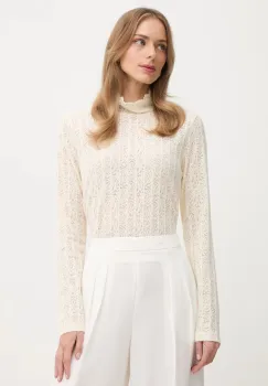 United Colors of Benetton pulover culoarea bej, light, cu turtleneck, 5W77DQ0AT imagine