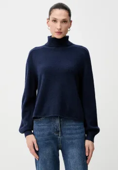United Colors of Benetton pulover culoarea bleumarin, light, cu guler, 11CZD204F imagine
