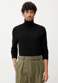 United Colors of Benetton pulover culoarea negru, light, cu guler, 110XU2025 imagine