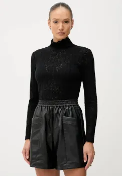 United Colors of Benetton pulover culoarea negru, light, cu turtleneck, 5W77DQ0AT imagine