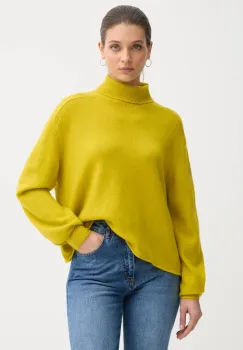 United Colors of Benetton pulover culoarea verde, light, cu guler, 11CZD204F imagine