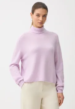 United Colors of Benetton pulover culoarea violet, light, cu guler, 11CZD204F imagine