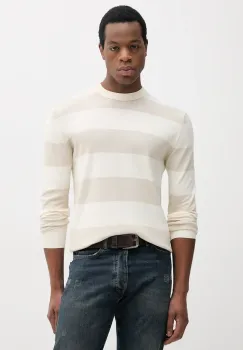 United Colors of Benetton pulover de bumbac barbati, culoarea bej, light, 1098K109F imagine