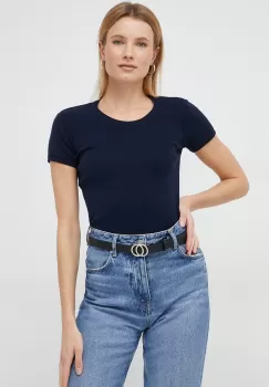 United Colors of Benetton pulover de bumbac culoarea albastru marin imagine