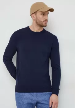 United Colors of Benetton pulover de bumbac culoarea albastru marin, light imagine