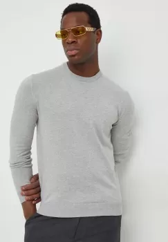 United Colors of Benetton pulover de bumbac culoarea gri, light imagine
