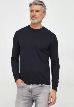 United Colors of Benetton pulover de bumbac culoarea negru, light imagine