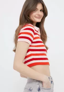 United Colors of Benetton pulover de bumbac culoarea roz imagine