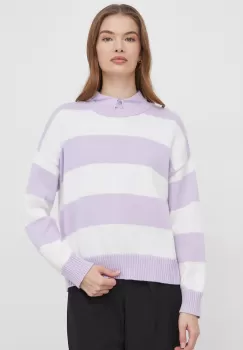 United Colors of Benetton pulover de bumbac culoarea violet imagine