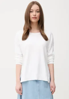 United Colors of Benetton pulover de bumbac femei, culoarea alb, light, 1091D10D7 imagine