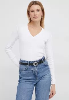 United Colors of Benetton pulover de bumbac femei, culoarea alb, light imagine