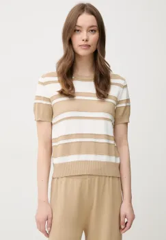 United Colors of Benetton pulover de bumbac femei, culoarea bej, light, 1294E10D0 imagine