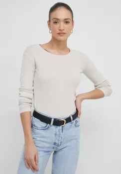 United Colors of Benetton pulover de bumbac femei, culoarea bej, light imagine