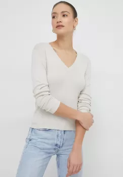 United Colors of Benetton pulover de bumbac femei, culoarea bej, light imagine