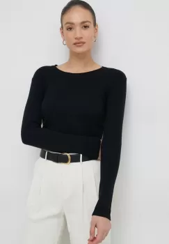 United Colors of Benetton pulover de bumbac femei, culoarea negru, light imagine