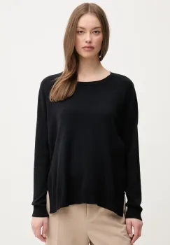 United Colors of Benetton pulover de bumbac femei, culoarea negru, light, 1091D10D7 imagine