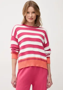 United Colors of Benetton pulover de bumbac femei, culoarea roz, 1494E10CW imagine