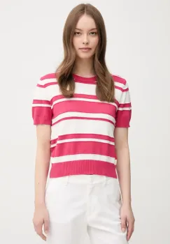 United Colors of Benetton pulover de bumbac femei, culoarea roz, light, 1294E10D0 imagine