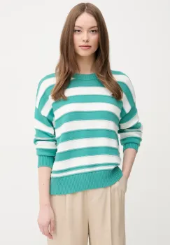 United Colors of Benetton pulover de bumbac femei, culoarea turcoaz, 1494E10CW imagine