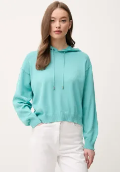 United Colors of Benetton pulover de bumbac femei, culoarea turcoaz, light, 1294D203T imagine