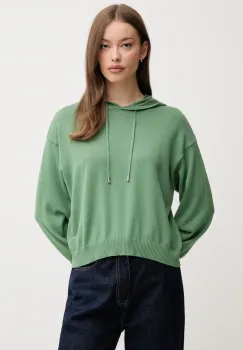 United Colors of Benetton pulover de bumbac femei, culoarea verde, light, 1294D203T imagine