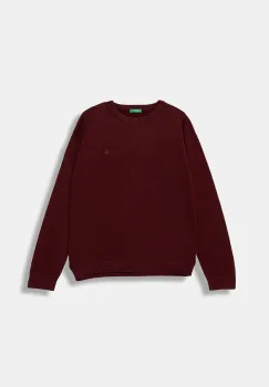 United Colors of Benetton pulover de bumbac pentru copii culoarea bordo, light, 120YC108S imagine