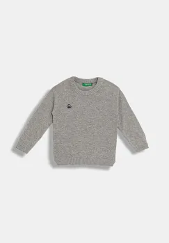 United Colors of Benetton pulover de bumbac pentru copii culoarea gri, light, 120YG100X imagine